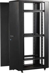 Шкаф серверный Lanmaster (TWT-CBB-47U-6X6-G1) напольный 47U 600x600мм пер.дв.стекл металл 2 бок.пан. 800кг черный 526мм 95кг 2277мм IP20 металл