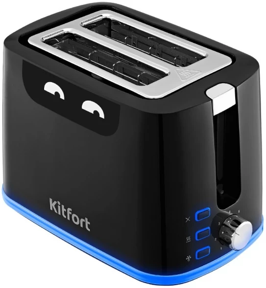Тостер Kitfort КТ-6410 900Вт черный/синий