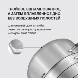 Кастрюля-пароварка Rondell RDS-1815 30.4л. d=32см (с крышкой) стальной