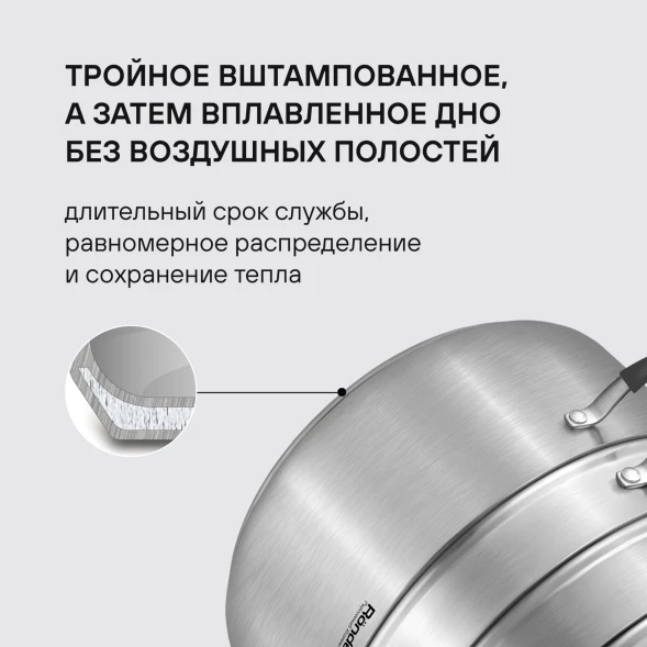 Кастрюля-пароварка Rondell RDS-1815 30.4л. d=32см (с крышкой) стальной