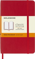 Блокнот Moleskine CLASSIC SOFT QP611F2 Pocket 90x140мм 192стр. линейка мягкая обложка красный