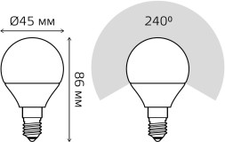 Лампа светодиодная Gauss 9.5Вт цок.:E14 шар 220B 3000K св.свеч.бел.теп. (упак.:10шт) (105101110)