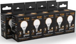Лампа светодиодная Gauss 9.5Вт цок.:E14 шар 220B 3000K св.свеч.бел.теп. (упак.:10шт) (105101110)
