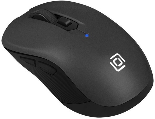 Мышь Оклик 610MWC черный оптическая (1600dpi) беспроводная USB/USB-C для ноутбука (6but)