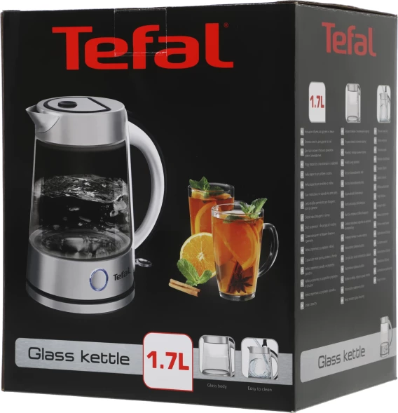 Чайник электрический Tefal KI760D30 1.7л. 2400Вт серебристый корпус: стекло/металл/пластик (8010000023)