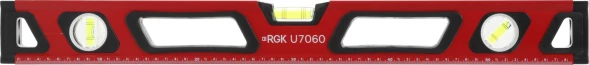 Уровень RGK U7060 пузырьковый 3глаз. магнит. красный