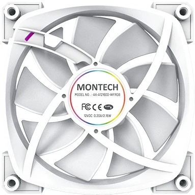 Вентилятор для корпуса Montech AX120 ARGB 120х120x25 белый 4-pin 27дБ (AX120 PWM WHITE) Ret