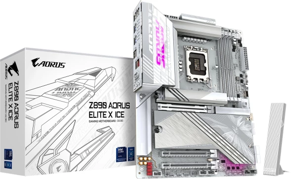 Материнская плата Gigabyte Z890 AORUS ELITE X ICE Soc-1851 Intel Z890 4xDDR5 ATX AC`97 8ch(7.1) 2.5Gg RAID