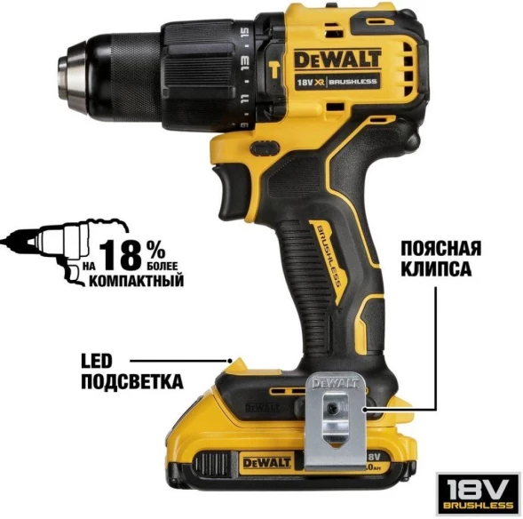Шуруповерт DeWalt DCF809D2T-QW аккум. патрон:шестигр.1/4&amp;quot; (кейс в комплекте)