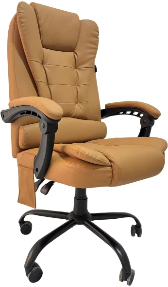 Кресло Cactus с вибромассажем CS-CHR-OC05M-BR бежевый эко.кожа с подголов. крестов. пластик черный