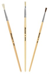 Набор кистей Silwerhof 980055 (наб.3шт) пон.круг.№2/коз.круг.№3/щет.плос.№4 дерев.ручка