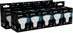 Лампа светодиодная Gauss 101506307 7Вт цок.:GU10 рефлек. 220B св.свеч.бел.хол. MR16 (упак.:10шт)