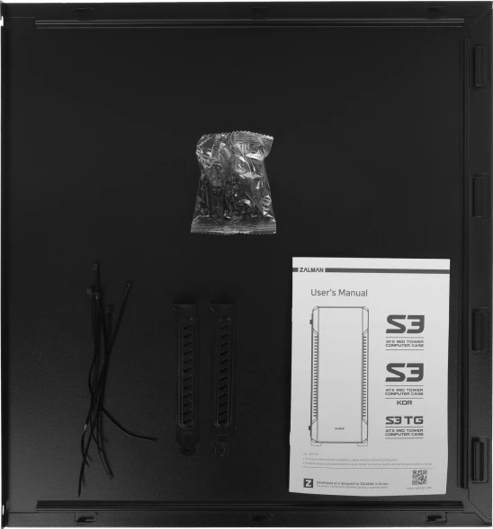 Корпус Zalman S3 TG черный без БП ATX 5x120mm 2xUSB2.0 1xUSB3.0 audio bott PSU