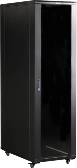 Шкаф серверный Lanmaster (TWT-CBB-47U-6X10-G1) напольный 47U 600x1000мм пер.дв.стекл 2 бок.пан. металл 800кг черный 926мм 2277мм IP20 металл