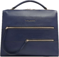 Деловая сумка Piquadro Patricia CA6774W140/BLU с отделением для ноутбука 14" темно-синяя натур.кожа