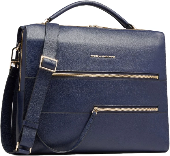 Деловая сумка Piquadro Patricia CA6774W140/BLU с отделением для ноутбука 14&amp;quot; темно-синяя натур.кожа