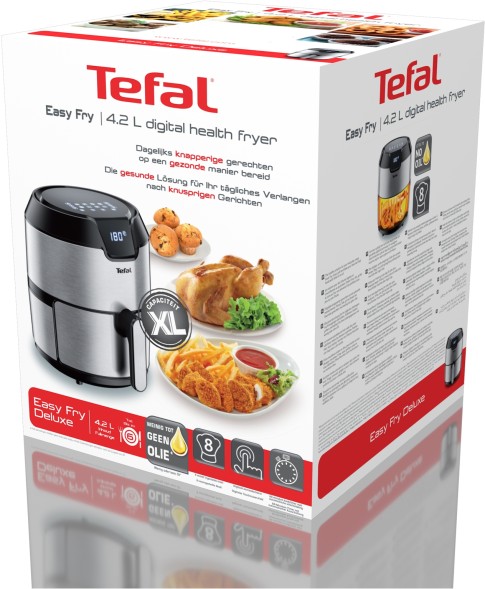 Аэрогриль Tefal Easy Fry Deluxe EY401D15 4.2л 1500Вт серебристый/черный (1510001458)