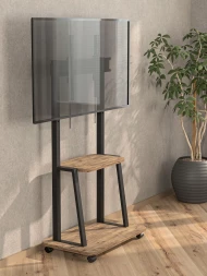 Стойка для телевизора Holder PR-108 черный/дуб 32"-65" макс.40кг напольный мобильный
