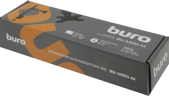 Кронштейн для мониторов ЖК Buro BU-M051-M черный 17&amp;quot;-32&amp;quot; макс.8кг крепление к столешнице поворот и наклон