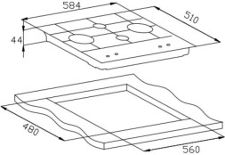 Газовая варочная поверхность Weissgauff HGG 641 BV черный
