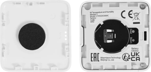 Датчик температуры и влажности Xiaomi Mi Temperature and Humidity Monitor 2 (NUN4126GL) белый