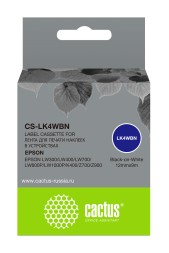 Картридж ленточный Cactus CS-LK4WBN LK-4WBN черный на белом 12x9 для Epson LW300/LW400/LW700/LW600P/LW1000P/K400/Z700/Z900 без чипа