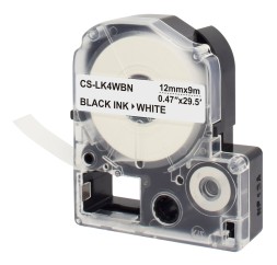 Картридж ленточный Cactus CS-LK4WBN LK-4WBN черный на белом 12x9 для Epson LW300/LW400/LW700/LW600P/LW1000P/K400/Z700/Z900 без чипа