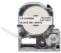 Картридж ленточный Cactus CS-LK4WBN LK-4WBN черный на белом 12x9 для Epson LW300/LW400/LW700/LW600P/LW1000P/K400/Z700/Z900 без чипа