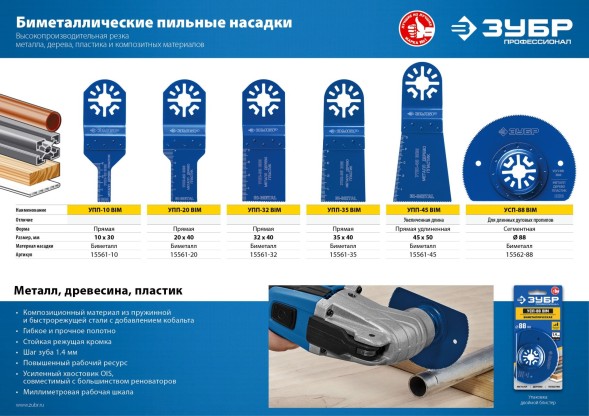 Насадка для инструмента Зубр УПП-32 BIM синий (15561-32)