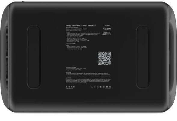 Электростанция портативная TopON Home TOP-H1800 384000mAh 12A QC3.0/PD3.0 6xUSB черный/серый (103762)