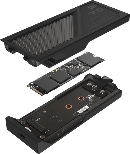 Внешний корпус SSD Asus ROG STRIX AIOLOS NVMe/SATA алюминий черный M2 2280