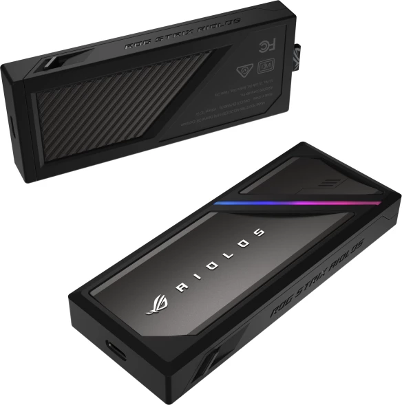 Внешний корпус SSD Asus ROG STRIX AIOLOS NVMe/SATA алюминий черный M2 2280