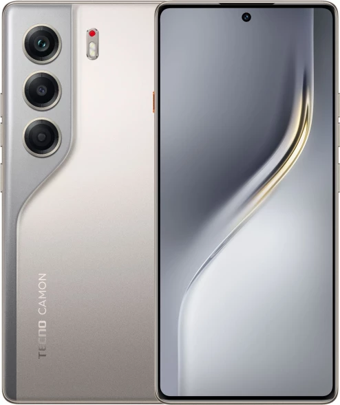 Смартфон Tecno Camon 40 256Gb 12Gb титан моноблок 3G 4G 2Sim 6.78&amp;quot; 1080x2436 Android 15 50Mpix 802.11 a/b/g/n/ac NFC GPS GSM900/1800 GSM1900 Protect FM microSD max1024Gb