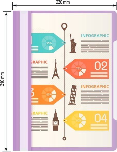 Папка-скоросшиватель Бюрократ Pastel -PSLPAST/VIO A4 прозрач.верх.лист пластик фиолетовый 0.14/0.18