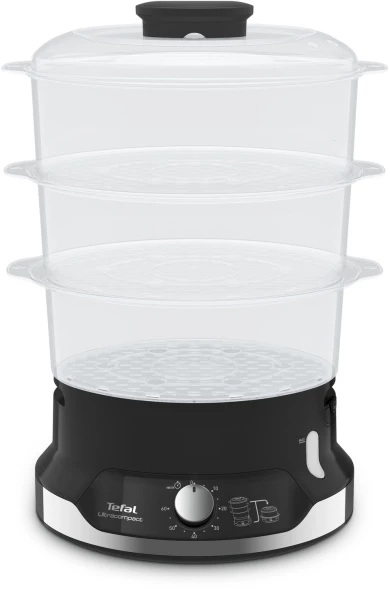 Пароварка Tefal VC204810 3ярус. 800Вт черный