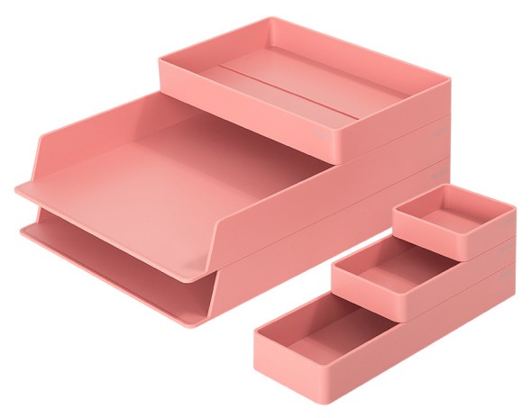 Органайзер настольный Deli ENS001pink Nusign розовый пластик