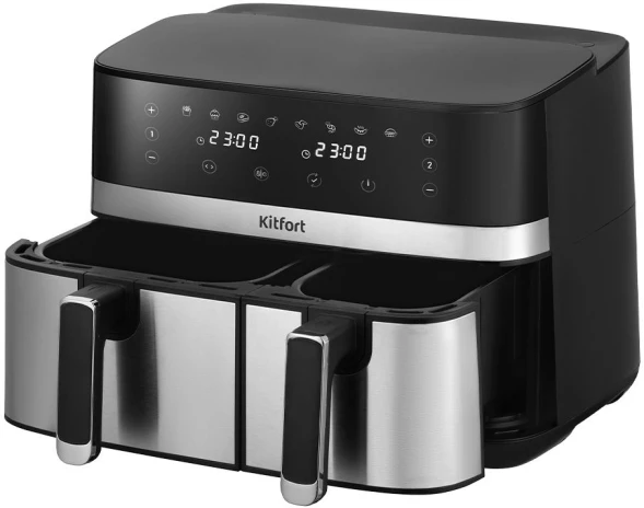 Аэрогриль Kitfort КТ-2261 8.2л 2700Вт черный/серебристый