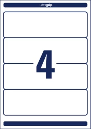 Этикетки Avery Zweckform L4761-25 A4 61x192мм 4шт на листе/80г/м2/25л./белый самоклей. универсальная