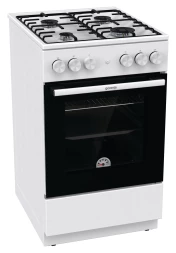 Плита газовая Gorenje GG5A12WH белая 4 конфорки, духовка 70 л, без крышки