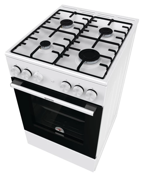 Плита газовая Gorenje GG5A12WH белая 4 конфорки, духовка 70 л, без крышки