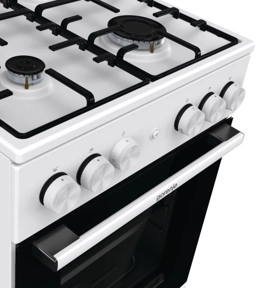 Плита газовая Gorenje GG5A12WH белая 4 конфорки, духовка 70 л, без крышки
