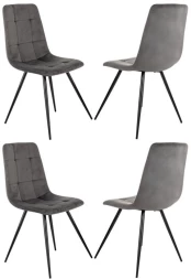 Стул для дома Бюрократ CH-K1_4 комплект 4шт т.серый Holland 18 металл черный на ножках (CH-K1_1/HL18_4)