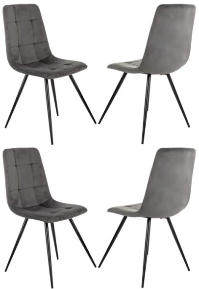 Стул для дома Бюрократ CH-K1_4 комплект 4шт т.серый Holland 18 металл черный на ножках (CH-K1_1/HL18_4)