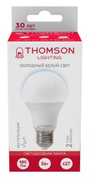 Лампа светодиодная Thomson TH-B2300 5Вт цок.:E27 груша 220B 6500K св.свеч.бел.хол. A (упак.:1шт)