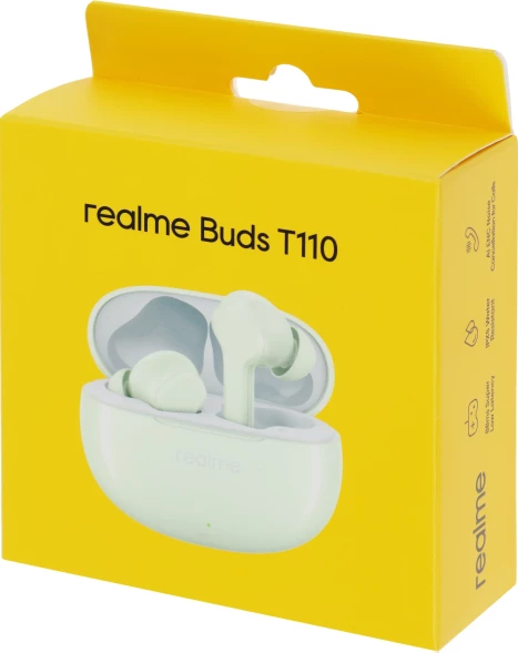 Гарнитура внутриканальные Realme Buds T110 зеленый беспроводные bluetooth в ушной раковине (631206000020)