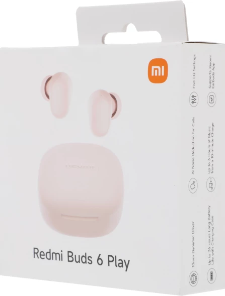 Гарнитура внутриканальные Xiaomi Redmi Buds 6 Play розовый беспроводные bluetooth в ушной раковине (BHR8775GL)