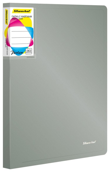 Папка с 30 прозр.вклад. Silwerhof Perlen 292931-77 A4 0.8мм карман серебристый металлик