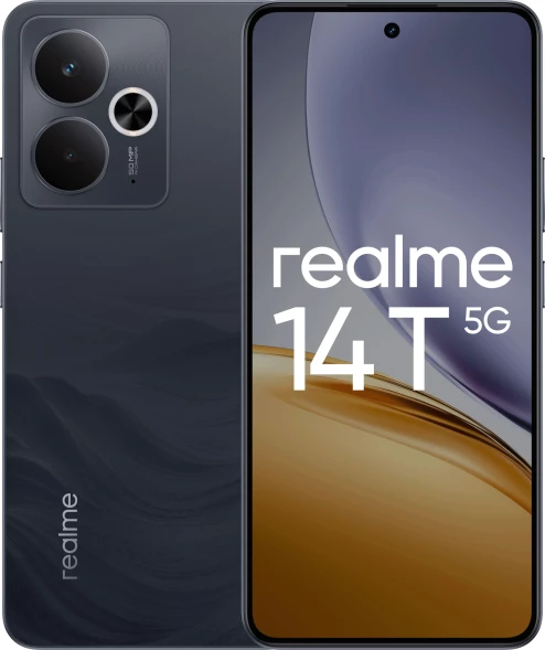 Смартфон Realme RMX5078 14T 5G 256Gb 12Gb черный моноблок 3G 4G 2Sim 6.67&amp;quot; 1080x2400 Android 15 50Mpix 802.11 a/b/g/n/ac NFC GPS GSM900/1800 GSM1900 Protect