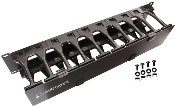 Кабельный органайзер Lanmaster LAN-ORG-PF/S-1U пальцы 1U шир.:19&amp;quot; глуб.:106мм