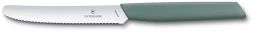 Нож кухонный Victorinox Swiss Modern (6.9006.11W43) стальной столовый для томатов лезв.110мм серрейт. заточка шалфеевый